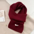 Cozy burgundy knitted scarf for women, 100% wool warm winter neckerchief, soft fashion wrap. - Ankara Red