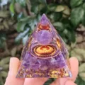 Crystal Orgonite Pyramid Amethyst Sphere Copper Phoenix Resin Desktop Home Decor Gift - Phoenix Amethyst (QK90) / 5cm [Neutral Color Box]