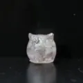 Small resin owl figurine with crystal stone chips for micro-landscape decoration - Super Seven Amethyst With Gold Foil