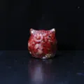 Exquisite handcrafted red crystal chip owl resin figurine for home decor ornament - Red Jasper with Gold Foil