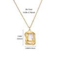 Gedetailleerd overzicht van vintage goudkleurige hanger ketting met maten in cm en inches - Vintage Getextureerd Frame Zirconia Stijl (G127497G-1)