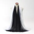 Gradient chiffon scarf shawl for women with white grey black ombre transition effect - 70x180cm / Black and White