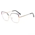 Montatura per occhiali in metallo bicolore da donna professionale con lenti anti-luce blu - Occhiali Anti-luce Blu / Oro-Nero Rosso