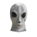Halloween UFO alien latex mask, creepy funny headgear costume party prop for adults. - Gray