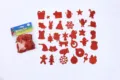 Christmas red glitter EVA foam stickers set DIY crafts holiday party decoration supplies - Red