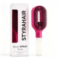 Spray hair brush with water spray handle and bristle brush, perfect for styling and hair. - Rose Red