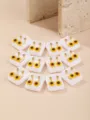 Sunflower stud earrings set cute floral jewelry accessories wholesale detail view - Sunflower Shape Style / 12 Pairs Set