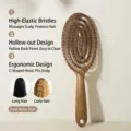 Oval nylon massage hairbrush, hollow back detangling brush for daily hair care style. - Round Volumizing Comb