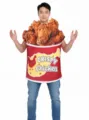 Vue détaillée du costume drôle de seau de poulet, tenue de fête originale pour adultes. - Taille unique / Adulte