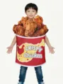 Costume de seau de poulet frit d'Halloween pour enfants et adultes, imprimé poulet amusant. - Taille unique / Enfant