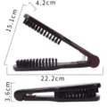 V-shaped hair straightening brush made of solid wood with natural boar bristles and spring. - Dark Brown