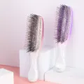 Peigne de massage capillaire humide et sec en dégradé avec poils souples pour le soin du cuir. - Rose Dégradé