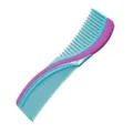 Dual-density teeth hair comb S-shape blue purple plastic haircut tool variant styling - Double-Sided Rainbow Comb