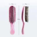Brosse à cheveux démêlante rose avec manche ergonomique et poils à double niveau, 190x45mm. - Rose Galvanisé