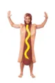 Costume de hot-dog amusant pour adultes, parfait pour fête d'Halloween, cosplay et spectacle. - Taille unique / Hauts / Marron