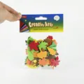 EVA foam autumn maple leaf stickers for kids DIY crafts, 3D glitter adhesive foam decor. - 3cm / Solid Autumn Maple Leaf