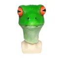 Halloween green frog latex mask creepy animal costume party funny headgear accessory prop - Green Frog Headgear(XLFT26031)