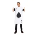 Volwassen speelkaart kostuum zwarte schoppen A grappige feest outfit podiumoptreden pak. - Eén maat / Volwassenen Schoppen A