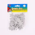 Glitzernde Sternaufkleber aus Schaumstoff für DIY Basteln, Schulprojekte und Dekoration. - 60 Stück/Packung / Silber