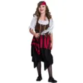 Costume de pirate pour enfant pour Halloween cosplay spectacle avec rayures rouges et noires. - S