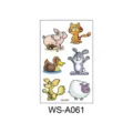 Cute cartoon animal temporary tattoo sticker set for kids, waterproof body art design. - Animal Style (WS-A061)