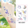Summer glitter butterfly temporary tattoo sticker for beach pool party waterproof style - Summer Painted Style (WS-E097) / 120x76mm