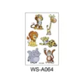 Kids cartoon animal temporary tattoo sheet waterproof cute zoo party sticker for boys girls - Animal Style (WS-A064)