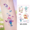 Summer glitter butterfly temporary tattoo sticker set for beach pool party and daily wear. - Summer Painted Style (WS-E099) / 120x76mm