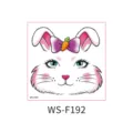 Kinderen cartoon konijn gezicht sticker tatoeage schattig dier make-up feest podium voorstelling prop - Witte Konijn Stijl (WS-F-192)