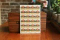 Vintage floral photo corner stickers, retro scrapbook DIY paper stickers for album decoration. - 90*125cm / Red Flowers on Green Background