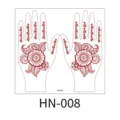 Indian Henna temporary tattoo sticker sheet featuring traditional floral paisley hand designs. - Exquisite Henna Floral Pattern Style (HN-008) / 220X210MM