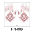 Henna temporary tattoo sticker red hand design body art waterproof temporary decal sheet - Mandala Floral Geometric Style (HN-009) / 220X210MM