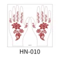 Indian Henna temporary tattoo sticker, hand floral vine pattern variant HN-010. - Double Palm Floral Vine Style (HN-010) / 220X210MM
