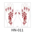 Indian Henna Tattoo Sticker Body Art Temporary Mehndi Decal Traditional Peacock Floral - Traditional Peacock Floral Style (HN-011) / 220X210MM