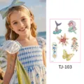 Waterproof laser butterfly mermaid gold foil temporary tattoo sticker for girls fashion trend. - Gold Foil Style TJ-103 / 105x150mm