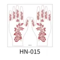 Indian henna temporary tattoo sticker for body art, waterproof floral hand design template. - Symmetric Floral Tattoo Pattern Style (HN-015) / 220X210MM