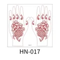 Henna temporary tattoo sticker sheet featuring traditional floral and paisley hand designs. - Paisley Floral Pattern Style (HN-017) / 220X210MM