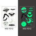 Kinderen tekenfilm glow Halloween tijdelijke tattoo sticker WS-Y012 vleermuis feest decor - WS-Y012