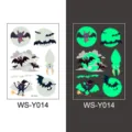 Halloween lichtgevende vleermuis tijdelijke tatoeage sticker, kinderfeest waterdichte decal. - WS-Y014