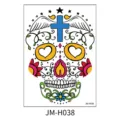 Day of the Dead sugar skull temporary tattoo sticker, waterproof face art decal for party. - JM-H038