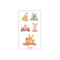 Colorful Easter bunny cartoon temporary tattoo sticker, waterproof and cute holiday body art. - ws-109 / 60x105mm