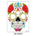 Day of the Dead sugar skull face tattoo sticker for Halloween party festival makeup. - JM-H043