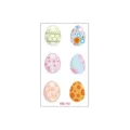 Colorful Easter egg temporary tattoo stickers sheet featuring six cute festive designs, waterproof. - ws-110 / 60x105mm