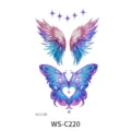 Glitter butterfly angel wings temporary face tattoo sticker for makeup parties and cosplay. - Angel Wings Heart Butterfly(WS-C220)