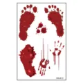 Halloween bloody temporary tattoo sticker, realistic horror hand and footprint props. - WS-K13