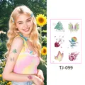 Waterproof laser butterfly temporary tattoo sticker set, trendy body art design for party. - Laser Style TJ-099 / 105x150mm