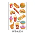 Cartoon fastfood tijdelijke tattoo sticker vel burger friet waterdichte decoratie decal - Hamburger WS-A224