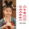 Traditional Chinese style temporary face tattoo sticker waterproof floral huadian for photo - WS088