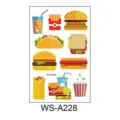 Foglio di tatuaggio temporaneo fast food cartone animato adesivo burger impermeabile - Burger WS-A228