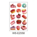Simpatici adesivi per tatuaggi di dessert di cartoni animati con torte macaron e dolcetti. - Dolce dipinto WS-EZ058